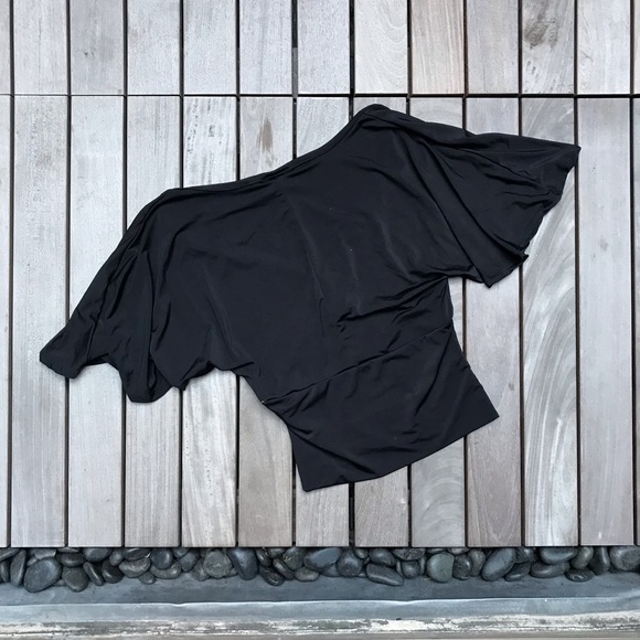 Enough About Me... | Black Wide Sleeve Deep V Top - Picture 3 of 5